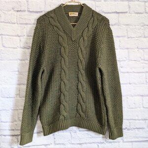 Vintage Puritan Sportswear Knit Pullover Sweater 42 Green Wool 60s 70s Preppy